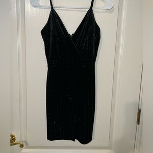 Sparkly black velvet dress
